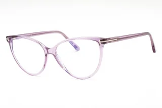 078 Shiny Transparent Lilac, Shiny Palladium "T" Logo/Blue Block Lenses