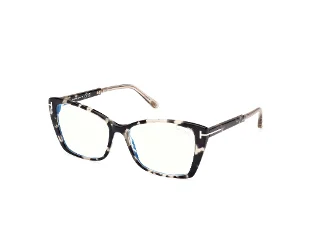 005 Vintage Black Havana, Shiny Rose Gold, "T" Logo/Blue Block Lenses