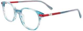 060 Teal Striped & Red