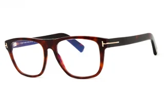 054 Shiny Red Havana, "T" Logo/Blue Block Lenses