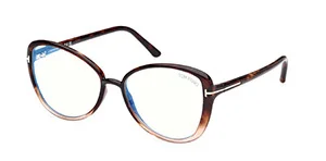 056 Shiny Vintage Rose Havana To Transp Pink, "T" Logo/Blue Block Lenses
