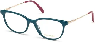 087 Shiny Teal Front, Rose Gold Temples, Shiny Purple Tips
