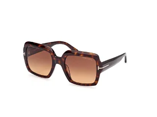 52F Shiny Classic Dark Havana, Eco, "T" Logo/Gradient Brown Lenses