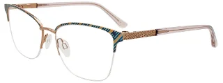 060 Pink Gold & Teal With Black Pattern
