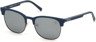 91D Rubberized Blue Front & Temples With Gray Accent, Silver Mirror Lenses