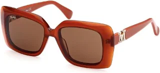 44E Shiny Transparent Orange, Pale Gold "M" Maxmaragram/Brown