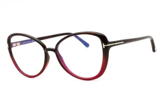 055 Shiny Classic Havana Into Transp Violet, "T" Logo/Blue Block Lenses
