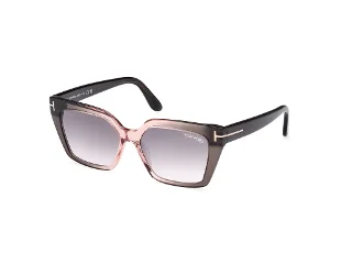 20G Shiny Transparent Grey And Rose, "T" Logo/Rose Mirror Lenses