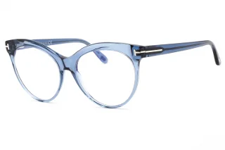 090 Shiny Transparent Blue, "T" Logo/Blue Block Lenses