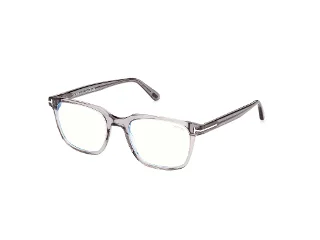 020 Shiny Transparent Grey, "T" Logo/Blue Block Lenses