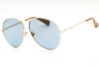 32X Shiny Pale Gold/Blue Mirror Lenses