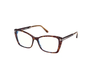 052 Classic Dark Havana, Shiny Rose Gold, "T" Logo/Blue Block Lenses