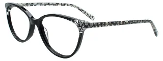 090 Black & Black Print Pattern on Crystal