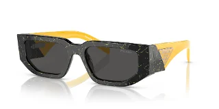 19D5S0 Black Yellow Marble