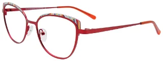 030 Red & Red Mix Patterned Browline