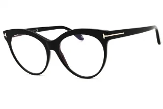 001 Shiny Black, "T" Logo/Blue Block Lenses
