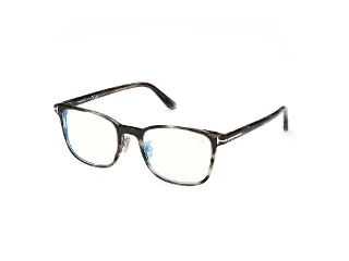 020 Striped Black Havana, Shiny Palladium, "T" Logo/Blue Block Lenses