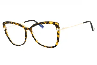 056 Shiny Dark Havana, Shiny Deep Gold, "T" Logo/Blue Block Lenses