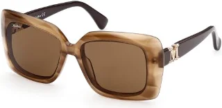 56E Shiny Striped Brown, Shiny Brown, Pale Gold "M" Maxmaragram/Brown