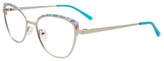 020 Silver & Blue Pink Mix Patterned Browline