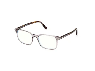 020 Shiny Transparent Grey, "T" Logo/Blue Block Lenses