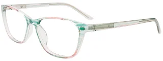 060 Transparent Striped Green & Pink