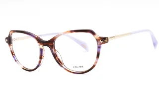 0P82 PURPLE STREAKED BROWN/Clear Demo Lens