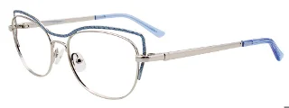 050 Shiny Light Blue & Silver