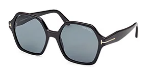 01A Shiny Black, "T" Logo, Eco/Blue Lenses