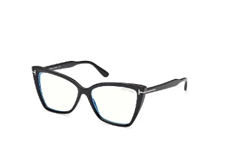 001 Shiny Black, "T" Logo/Blue Block Lenses