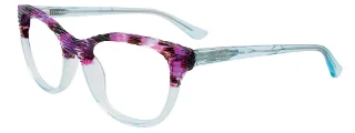 080 Purple & Dark Brown Marbled & Light Crystal Bue