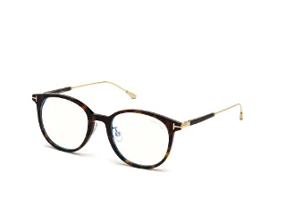 052 Shiny Classic Dark Havana W. Tf Yellow Gold Temples/Blue Block Lenses